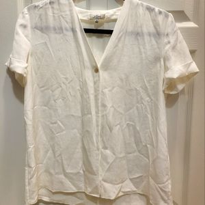 Aritzia Wilfred White Short sleeve Nobel Blouse XS